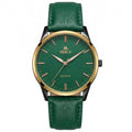 IBEX green leather watch for men