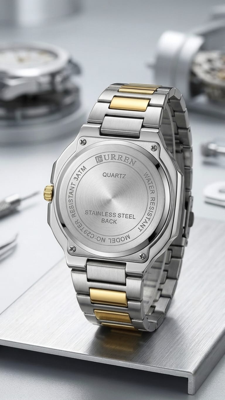 CURREN Men Watch 8386 - Gold Silver Luxury Quartz Watch -
