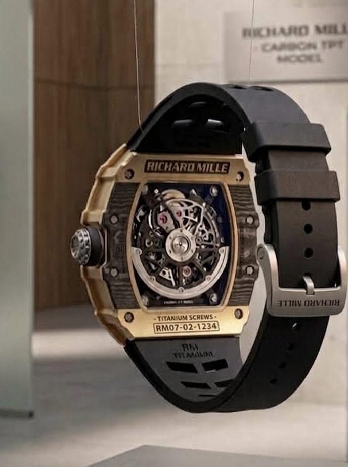 Richard Mille Gold Skeleton Automatic Watch For Men