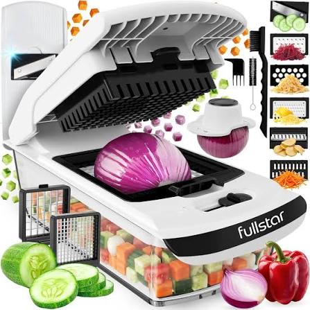Fullstar Vegetable Chopper Dicer Mandoline Slicer - Food Chopper Vegetable Spiralizer Vegetable Slicer - Onion Chopper Salad Chopper Veggie Chopper Vegetable Cutter Food Slicer 11 Blades