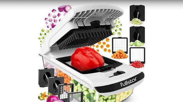 Fullstar Vegetable Chopper Dicer Mandoline Slicer - Food Chopper Vegetable Spiralizer Vegetable Slicer - Onion Chopper Salad Chopper Veggie Chopper Vegetable Cutter Food Slicer 11 Blades